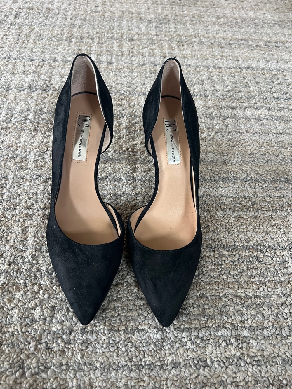 INC International Concepts Black Pointed Toe D'Orsay Pumps